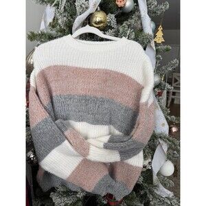 SHEIN Colorblock Fuzzy Sweater